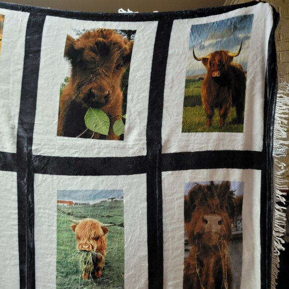 Highland Cow Blanket 9 Custom Photo Throw Blanket - Picture 12 of 15